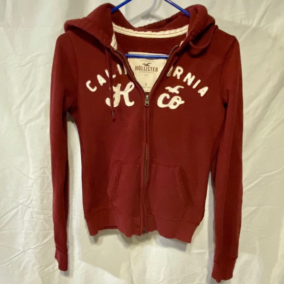 🎉 2/$20 Hollister Classic California Zipper Hoodie Zip Up Hood Sweater - Picture 2 of 7